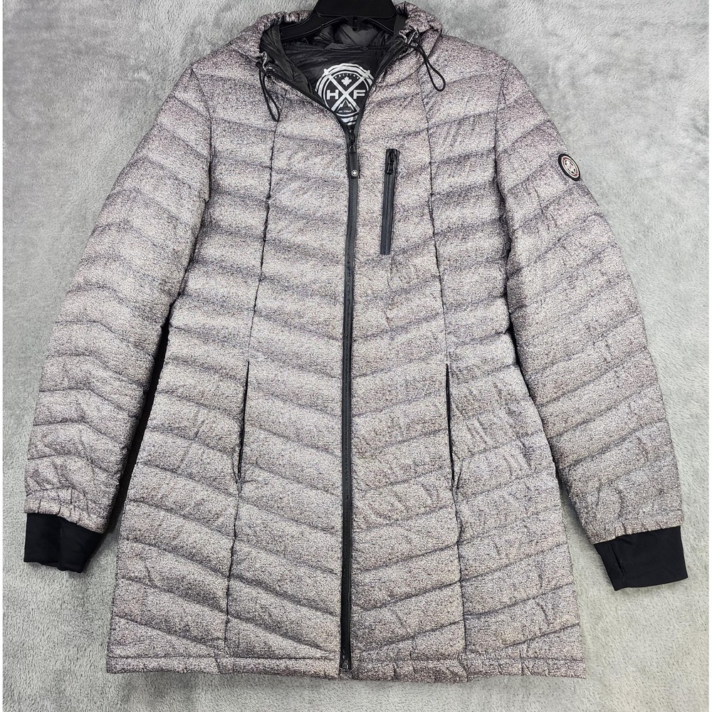 HFX Performance Apparel‎ Coat Womens Large Gray Hooded Down Puffer Quilted
